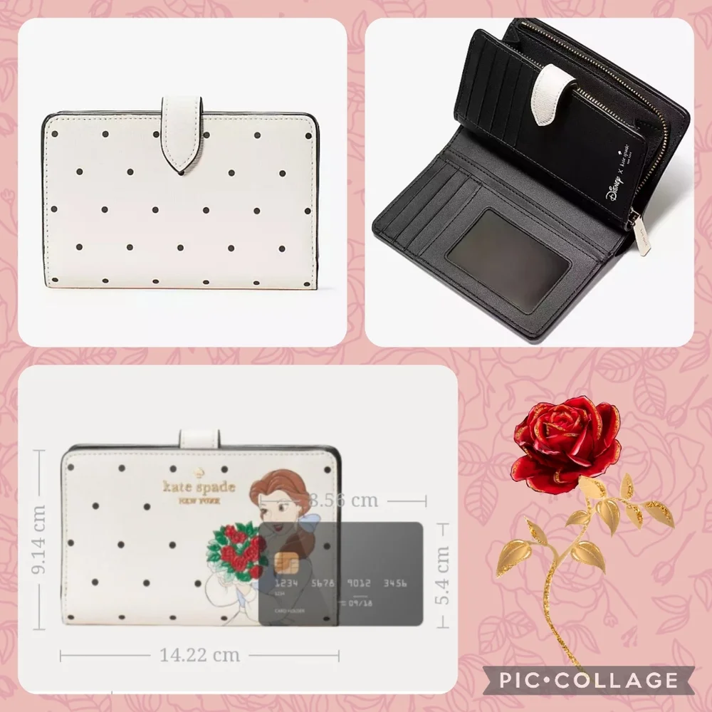 KATE SPADE Beauty & the Beast Medium Compact Bifold Wallet - Picture 2 of 7